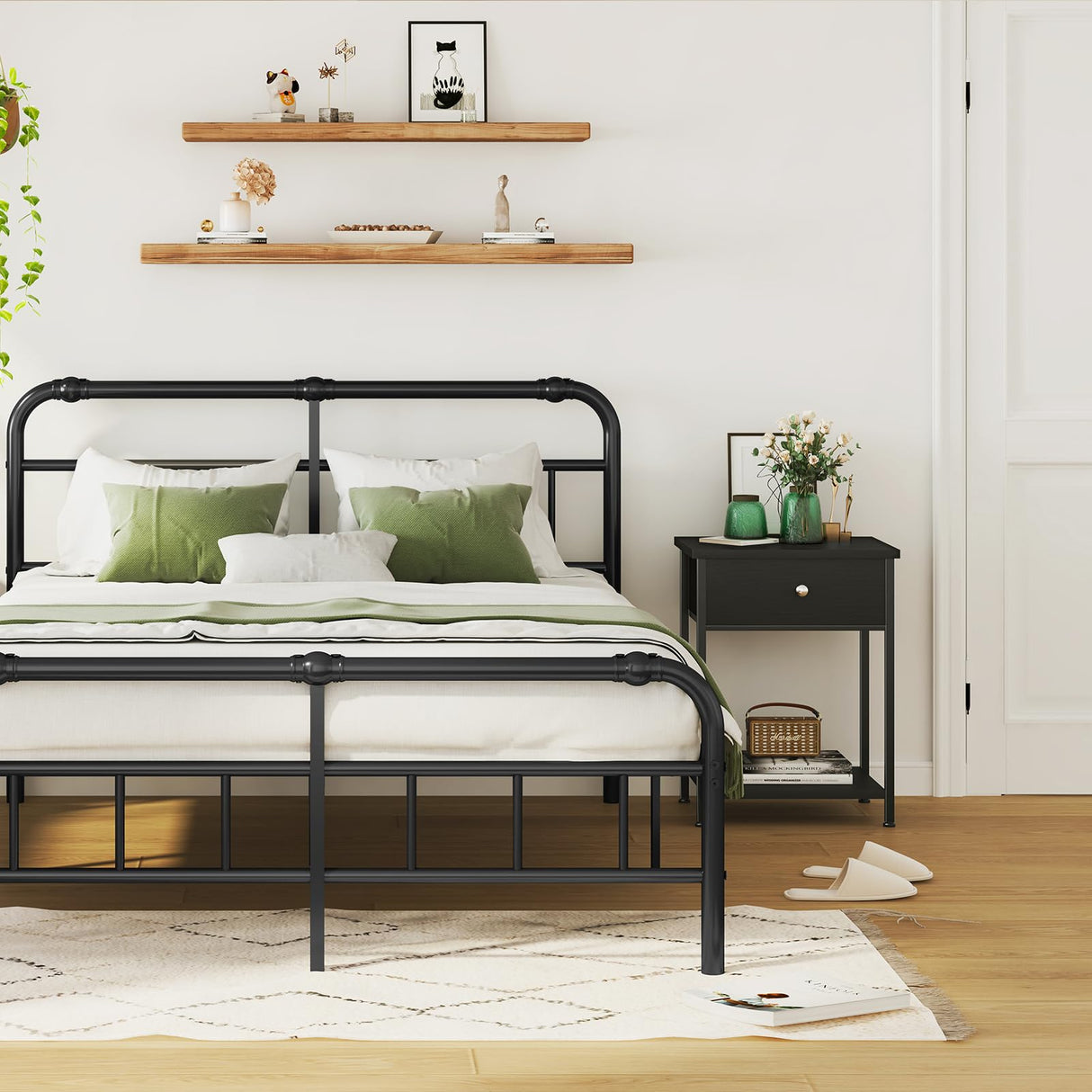 KAI-ROAD Black Nightstand Set of 2,Night Stand Set 2 with Drawers,Small Nightstand with Storage Bedside Table for Bedroom, Dorm, Modern End Table KAI-ROAD