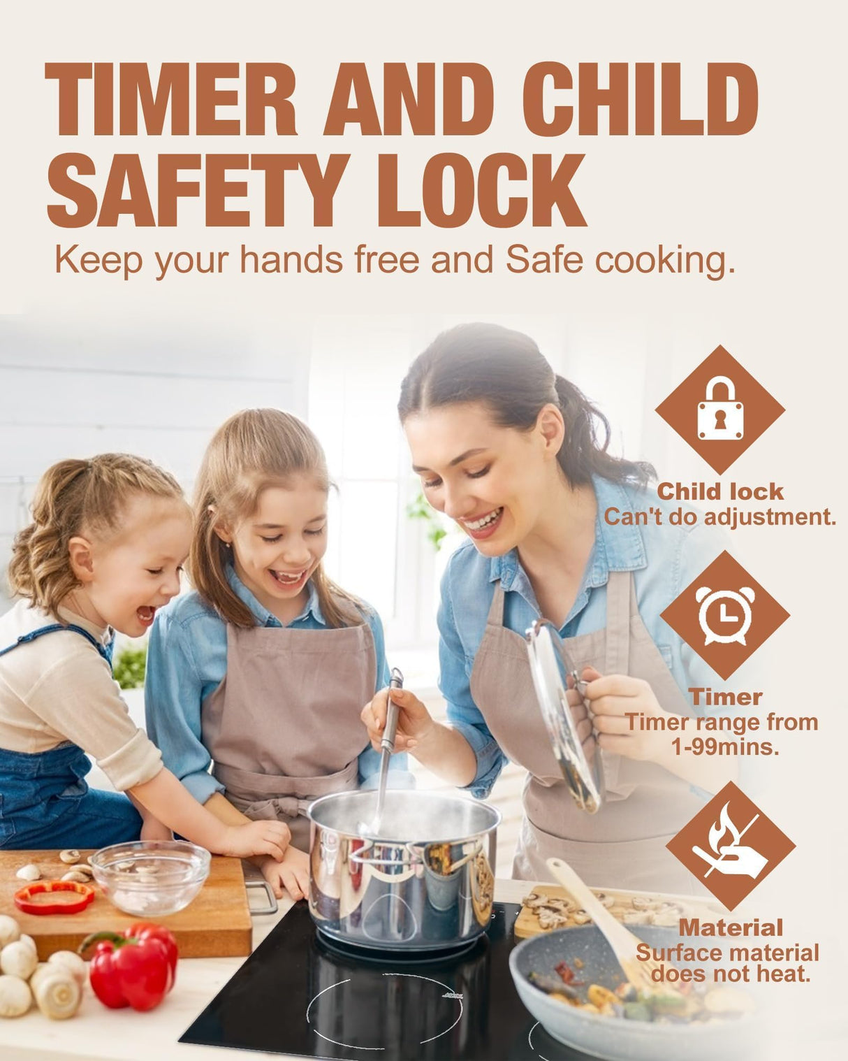 Induction Cooktop 30 Inch with 4 Burners Built-in Induction Electric Stovetop with Boost/Timer & Child Safety Lock/9 Power Levels 7000W (NO PLUG) Weceleh