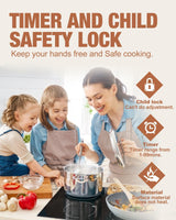 Induction Cooktop 30 Inch with 4 Burners Built-in Induction Electric Stovetop with Boost/Timer & Child Safety Lock/9 Power Levels 7000W (NO PLUG) Weceleh