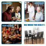 FDW Dining Table Set Glass Dining Room Table Set for Small Spaces Kitchen Table and Chairs for 4 Table with Chairs Home Furniture Rectangular Modern (Black Glass) FDW