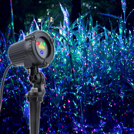 Laser Christmas Lights,Outdoor Garden Laser Lights Projector, Motion Star 3 Color Red Green Blue,Water Proof,Suitable for Outdoor Garden Decorative CAIYUE