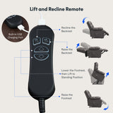 FLEXISPOT XL51 Dual OKIN Motor Power Lift Recliner Chair for Elderly, Lay Flat Electric Recliner with Massage & Heat, USB Ports, Faux Leather Reclining Sofa for Living Room Bedroom, Black FLEXISPOT