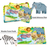 Puzzles for Kids Ages 3-5, 24 Piece Colorful Wooden Puzzles for Toddler Children Learning Educational Puzzles Toys for Boys and Girls (6 Puzzles) RANSUNN