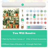 MEIYUDA Paint by Numbers Kit, Green Planes Paint by Numbers for Adults Beginners, DIY Potting Plants Acrylic Oil Painting by Number on Canvas for Gift Home Wall Decor 16x20in MEIYUDA