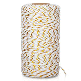 328 Feet Cotton Bakers Twine, Gold Metallic Wedding & Holiday Twine KINGLAKE