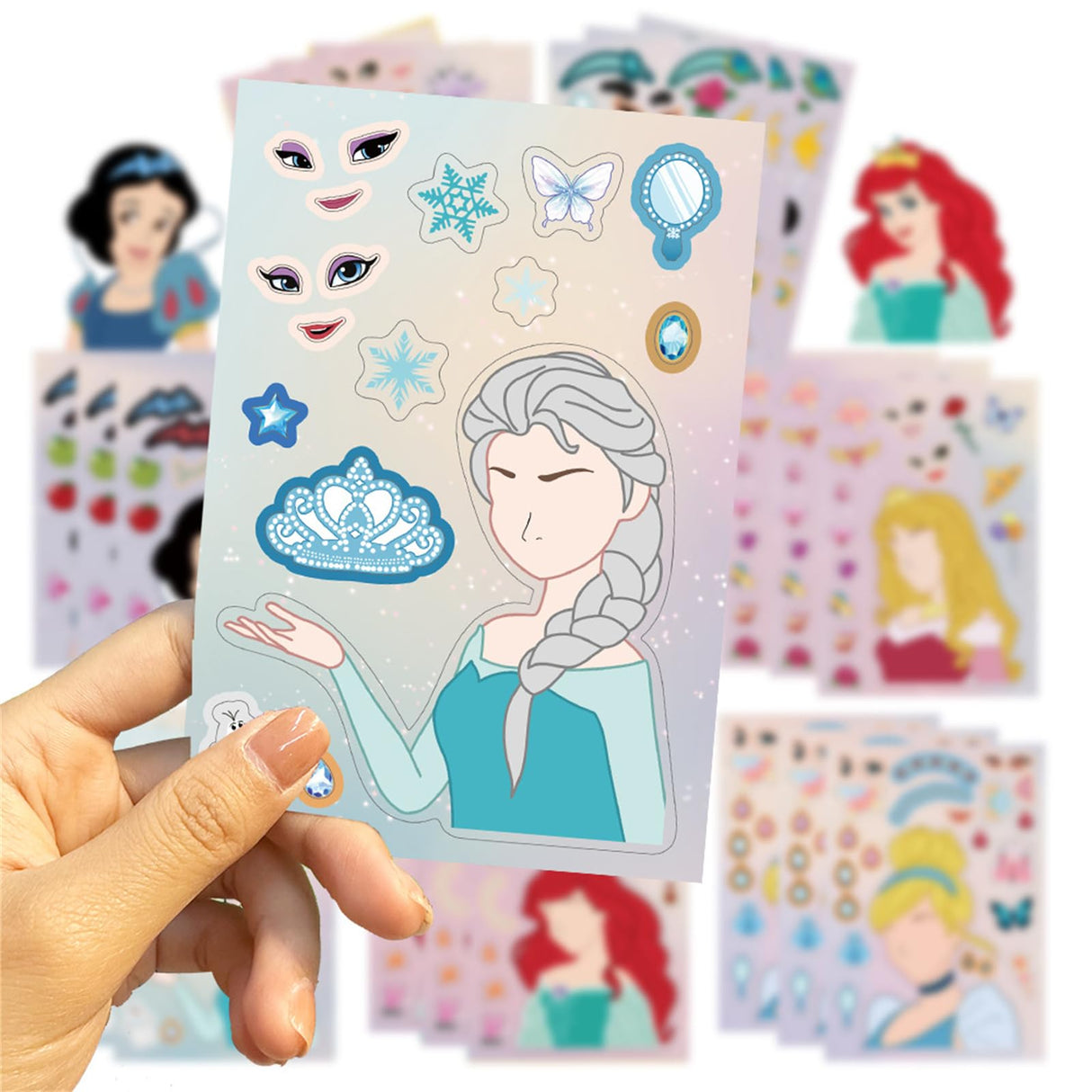 Make a Face Stickers 24PCS Make Your Own Princess Sticker for Kids Toddlers DIY Sticker Princess Themed Stickers for Kids Party Favors Awards Asverbet DIY Arts and Crafts Asverbet