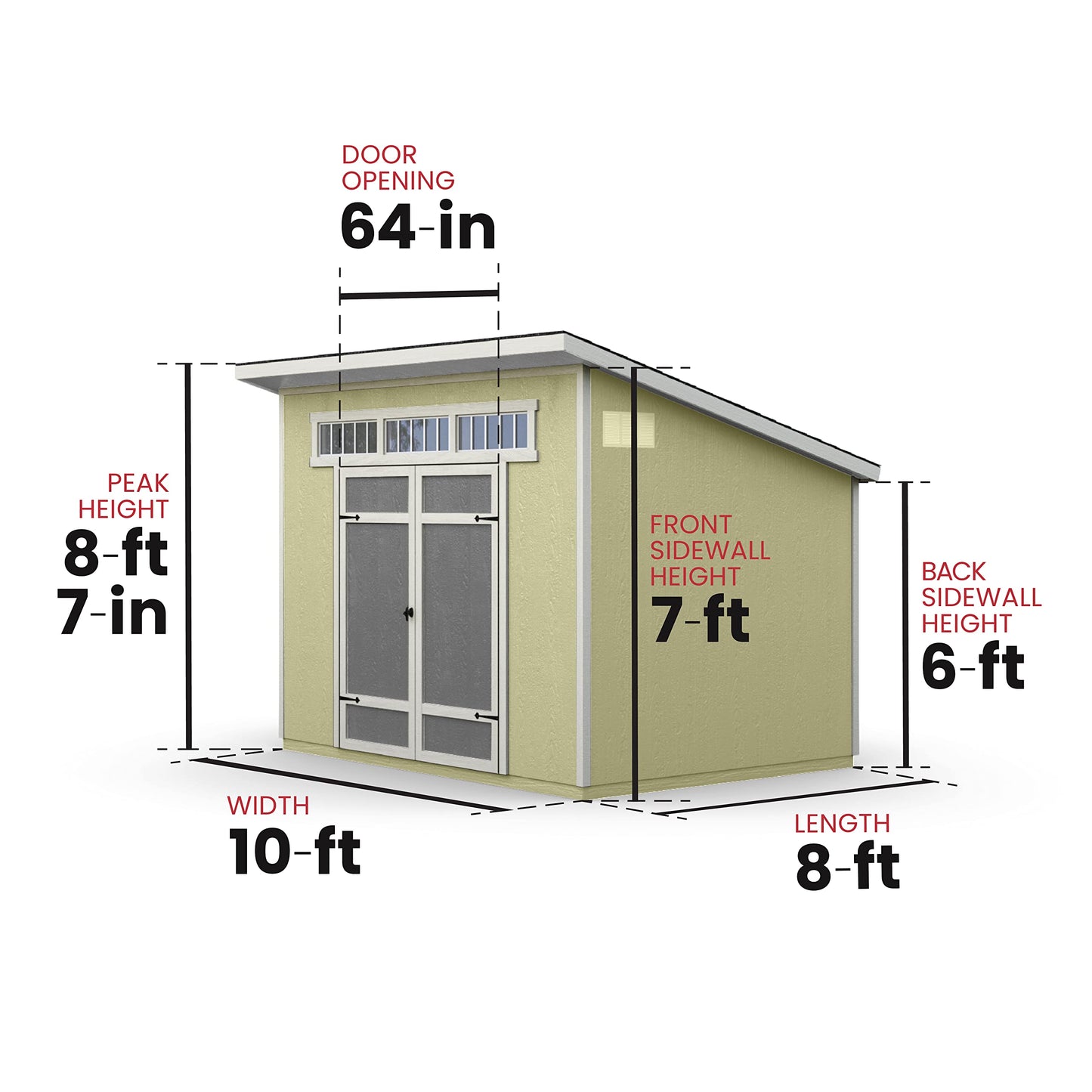 Handy Home Products Olympia 10x7.5 Wood Storage Shed with Floor