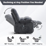 HAOMARKETS Oversized Electric Recliner Chair with Massage and Heat, 41" Wide Power Reclining Chairs with USB Port, Breathable Fabric Overstuffed Reclining Sofa for Living Room Bedroom (No Lift) HAOMARKETS