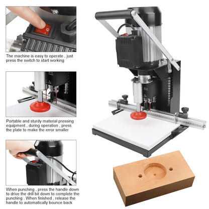 Hinge Drilling Machine,48mm-6mm Portable Hinge Boring Machine for Woodworking,1100W, 2880 RPM, 0-40mm Depth - Perfect for Cabinets, Wardrobes, and Home Improvement Projects. - WoodArtSupply