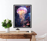 Diymood DIY 5D Diamond Painting Kits for Adults Jellyfish - Diamond Art Kits for Adults Sea Life | Full Drill Round | Crystal Mosaic Picture | Beginner | Home Wall Decor | 12x16 inch Diymood
