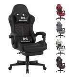 Gaming Chair, Computer Office Chair with Footrest, 155° Reclining Chair, Ergonomic High Back Computer Chair with Headrest and Lumbar Support for Adults and Kids (Black) Gamtimer