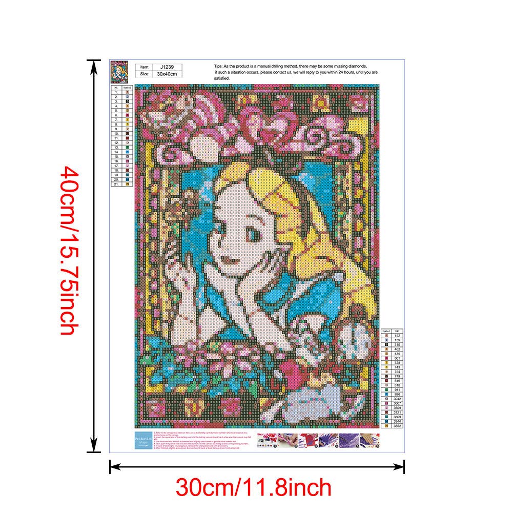 DIY 5D Diamond Painting Kit for Adult Kids,Princess Round Full Drill Embroidery Cross Stitch Picture Supplies Gem Arts Craft for Home Wall Decor Paint 11.8x15.7 inch MEGZIHXN
