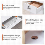 Reception Desk with Drawer Storage Lockers, 39-95 in Front Desk Reception Counter Table, Modern Checkout Counter for Salon, Offices, Hotel, Store, Retail Stores Reception Room Tables UxxStore