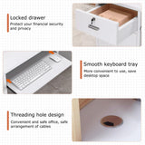 LSZMXI Modern Reception Desk with Drawer & Open Shelves, 39-95 Inch Front Counter Table, Computer Workstation Suitable for Salons, Offices, Lobbies, Retail Stores and Home Offices LSZMXI