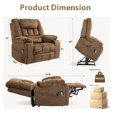 SINCRUMI 4-Motor Power Lift Chairs for Elderly with Heat & Massage, Infinite Position Adjustable Headrest, Lumbar and Footrest, Wide Seat Lay Flat Recliner with Hidden Cup Holders, Brown SINCRUMI