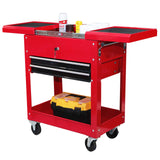 TCE Service Utility Tool Cabinet Cart 350 LBs 2 Drawer Slide Top, Black, ATC310U , Red TCE