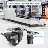 Nefish 3 Inch Caster Wheels Set of 4, Heavy Duty Plate Swivel Casters 4400 LBS, Low Center of Gravity Design Nylon Industrial Caster Wheels for Equipment, Machine, Toolbox Workbench Nefish