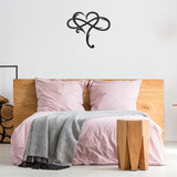 Willbond Wood Infinity Heart Wall Decor 9.8 x 11.8 Inch Love Sign Plaque Wood Art Geometric Wall Decor for Wedding Gifts Home Bedroom Living Room Decoration WILLBOND