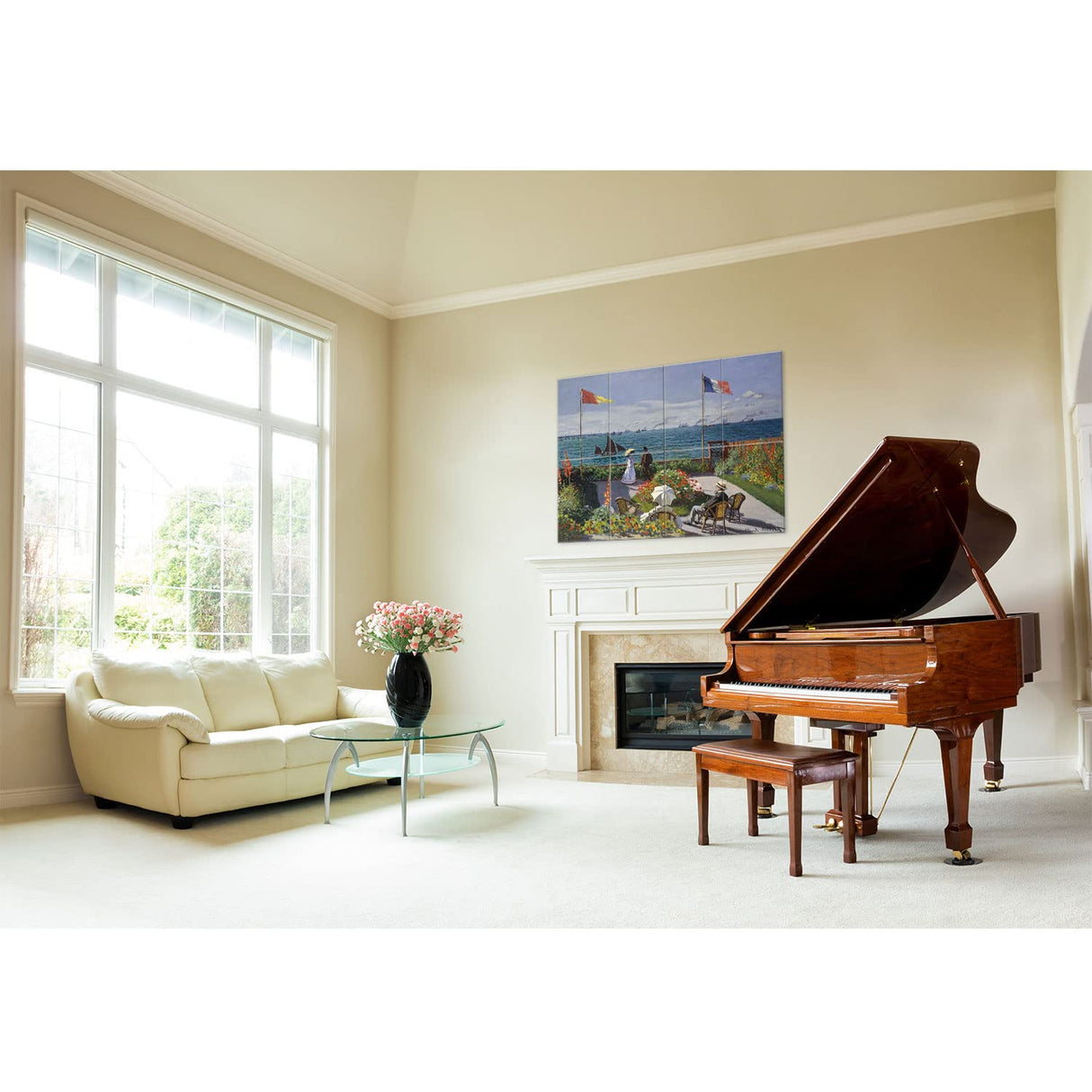 JBER Art Acoustic Panels, 8 Pack Acoustic Panels for Wall Decoration With Self Adhesive, Sound Absorbing Panels for Recording Studio, Soundproof Wall Panels, 45X36inch (BALCONY OF SAN ADRES) JBER