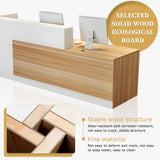 Modern Reception Desk with Storage Drawers and Open Shelves, 47-95 Inch Front Counter Table for Office, Salon, Lobby, Retail Store, or Home Workspace LSZMXI