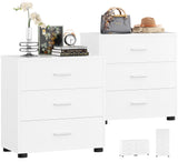 Aheaplus Closet Drawers Set of 2, Wood Closet Organizers and Storage with 3 Drawers, Closet Drawers Organizer System, Nightstands Bedside End Table with 3 Drawers Storage for Bedroom, White Aheaplus
