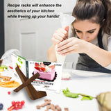 Cook Book Stand Cookbook Stand for Kitchen Counter, Cookbook Holder Stand, Wooden Bible Recipe Book Holder Stand for Kitchen, Wooden Cookbook Display Stand Holder for Kitchen Counter Tablet Zxglxinyao