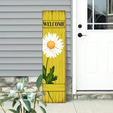 Spring Welcome Wooden Sign, Rustic Daisy Porch Sign for Front Door Decorations, Hello Spring Decor Home Hanging Signs Wall Sign 31.5"H PEROUU