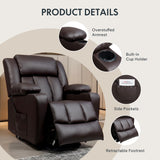 FLEXISPOT XL31 Power Lift Recliner Chair for Elderly, Electric Leather Lift Recliner Chair w/Massage & Heat, Cup Holders, Lift Reclining Chair Sofa for Living Room Bedroom (Brown) FLEXISPOT