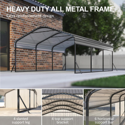 IWDOO 10x15 FT Metal Carport, Heavy Duty Carports Canopy with Enhanced Base, Galvanized Steel Roof and All-Metal Frame, Car Ports Kits for Outdoor, Garage Car Shelter Shade for Car, Truck and - WoodArtSupply