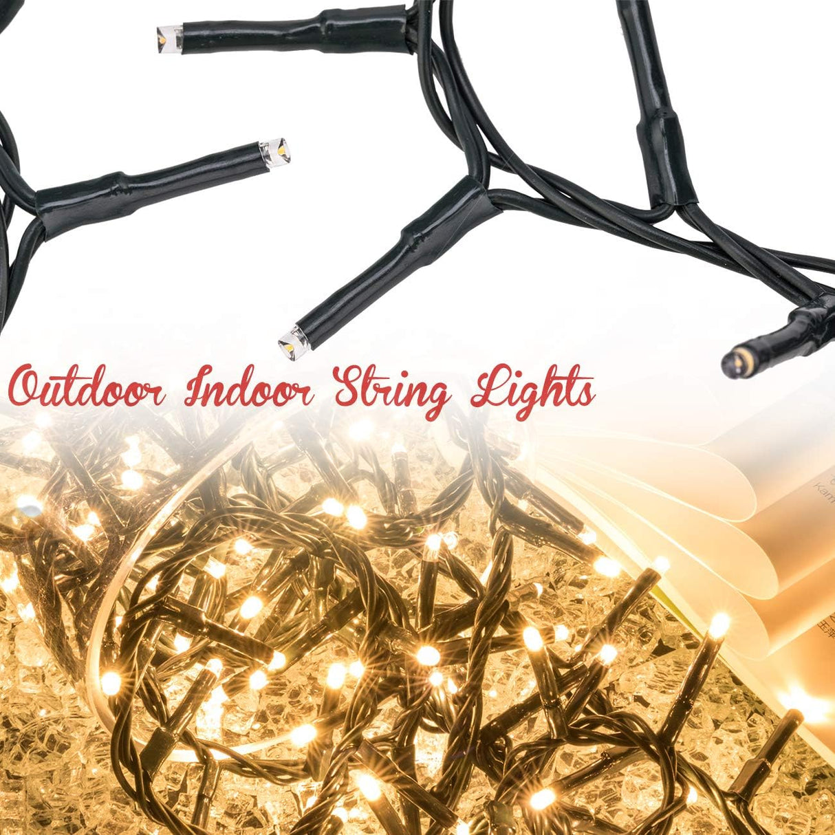 AWQ 1000 LED 82 ft Christmas Cluster Lights Christmas String Lights Decoration Lights for Christmas Home Garden Wedding Party Xmas Tree Bedroom Indoor Outdoor Decor (1000, Warm White) AWQ