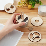 BENECREAT 8 Pcs 4 Styles Wooden Wick Centering Tool, 2.95 Inch Engraved Patterned Wick Holder, Candle Wick Stabilizer for Candle Making DIY BENECREAT