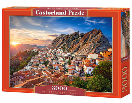 CASTORLAND 3000 Piece Jigsaw Puzzles, Pietrapertosa, Italy, Sunset, Scenic Landscape, Mountain Village, Adult Puzzle, Castorland C-300549-2 Castorland