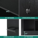 YITAHOME 39" Farmhouse Hall Tree with Entryway Bench, Wood Coat Rack with Storage Shelves, 5 Coat Hooks, 6 Shoe Cubbies w/Adjustable Shelves, Rustic Hall Tree for Entryway Hallway Foyer Narrow, Black YITAHOME