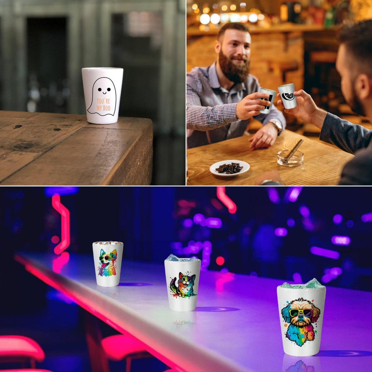 AGH Sublimation Ceramic Shot Glasses 1.5 oz Set of 12 Shot Glasses Sublimation Blanks Products Personalized Shot Glasses Bulk for Whiskey, Tequila, Vodka, Espresso AGH