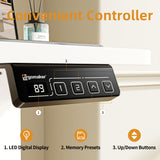 ERGOMAKER Electric Standing Desk, 31.5" x 23.6" Height Adjustable Sit Stand Desk with Splice Board for Home Office, Computer Desk Memory Preset (White Frame, White Desktop) ERGOMAKER