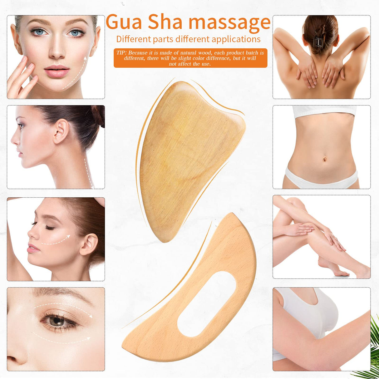 Chumia 10 Pieces Wood Massage Tools Wooden Maderoterapia Kit Therapy Tools Massage Roller Lymphatic Drainage Health Care for Neck Leg Back Arm Body Muscle Pain Relief Chumia