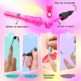 Amagoing Nail Art Studio for Girls, Nail Polish Kit for Kids Age 6-12 Year Old, 2 in 1 Nail Polish, Nail Dryer, Fashion Nail Decals, Glitter, Decoration Supplies, Makeup Gift for Birthday, Girly Spa Amagoing