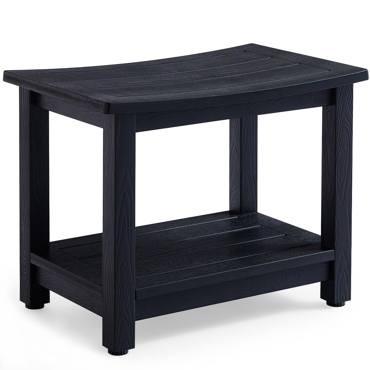 Shower Stool for Inside Shower Waterproof, Poly Lumber Shower Bench Seat for Shaving Legs, Plastic Chair Seat for Shower, Shower Foot Rest with Adjustable Feet, Non-Slip, Black KaimuBench