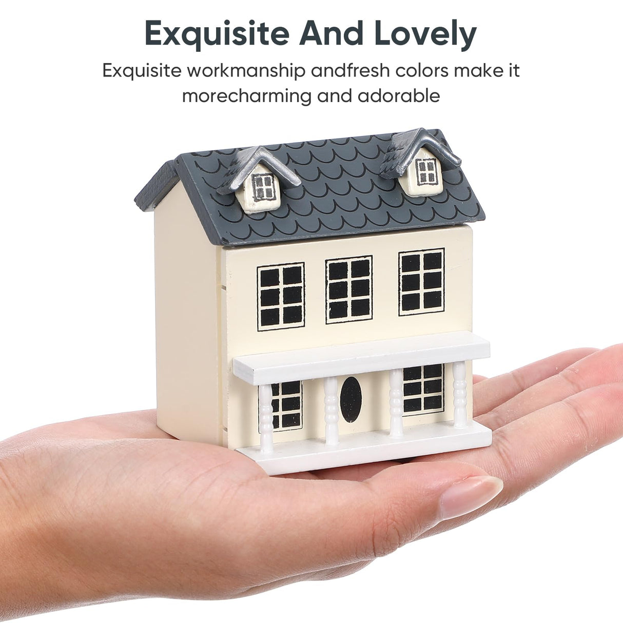 Toyvian Mini DIY Model Wooden Dollhouse kit Christmas Village Houses Toy House House Kit 3D Miniature Dollhouse Kit Toyvian