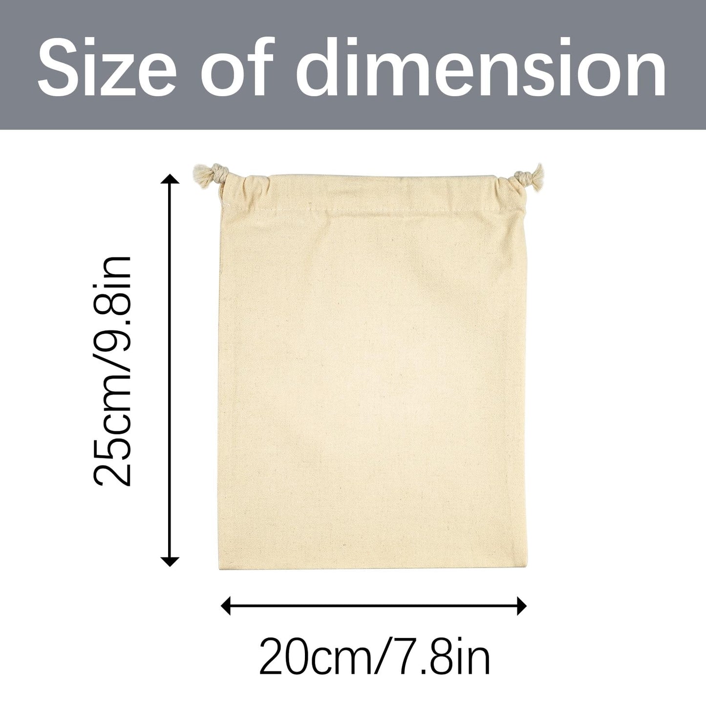 OKBA 10PCS Sublimation blank drawstring bag Reusable canvas Heat Press DIY crafts Party Wedding Christmas storage Home party art supplies