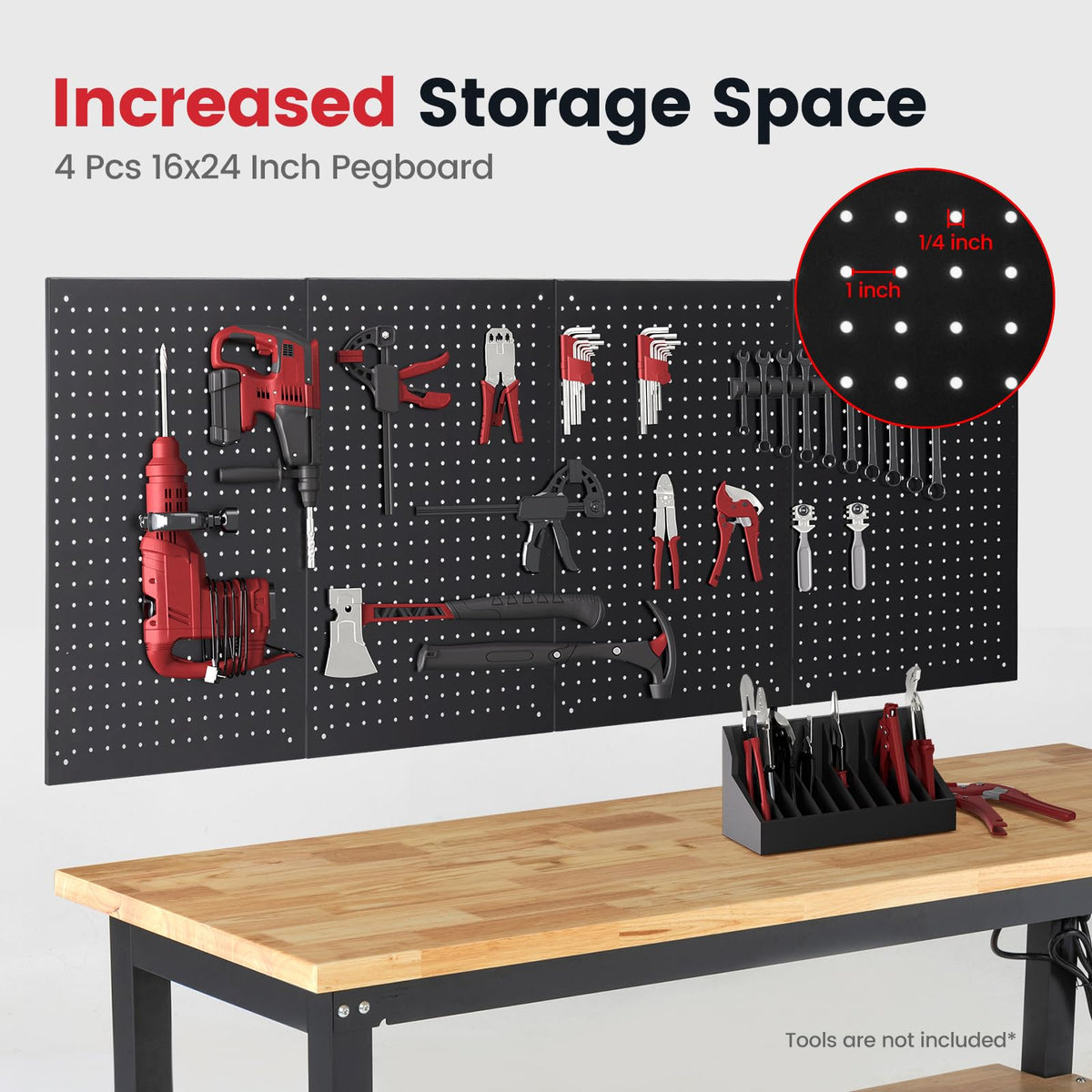 ENJOYWOOD Work Table for Garage 60 Inch Workbench with Storage Adjusta ...