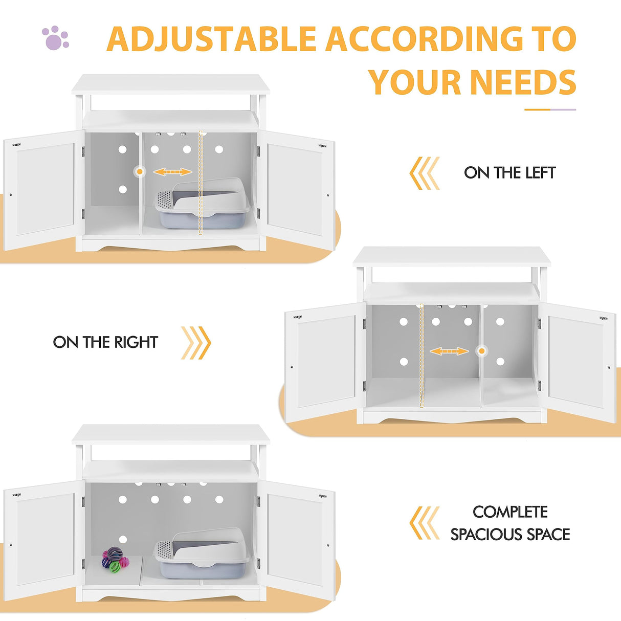 Yaheetech Cat Litter Box Enclosure, Large Hidden Litter Box Furniture with Storage Shelf, Dog Proof Wooden Cat House with Removable Divider, Indoor Cat Washroom Pet Side Table Storage Cabinet Yaheetech