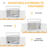 Yaheetech Cat Litter Box Enclosure, Large Hidden Litter Box Furniture with Storage Shelf, Dog Proof Wooden Cat House with Removable Divider, Indoor Cat Washroom Pet Side Table Storage Cabinet Yaheetech