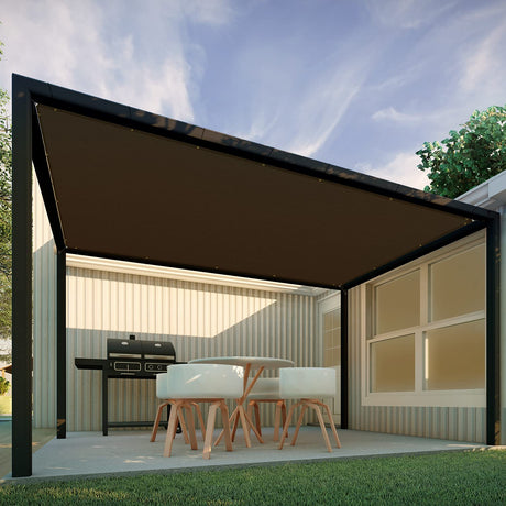 Patio Paradise 9' x 18' Straight Edge Sun Shade Sail, Brown Rectangle Outdoor Shade Cloth Pergola Cover UV Block Fabric - Custom 3 Year Warrenty Patio