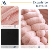 MAXYOYO Bean Bag Chair, Two-Seat Bean Bag Sofa with Pillows and Armrests for Adults, Upholstered Loveseat Floor Sofa Couch Fluffy Chair Bean Bag Couch for Bedroom Living Room, Pink MAXYOYO