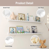 Kids' Bookshelf Set of 4 - White Floating Nursery Book Shelves, Picture Ledge Shelf for Wall Decor and Storage - Perfect for Books, Toys, Photo Frames, and Nursery Décor Seocry