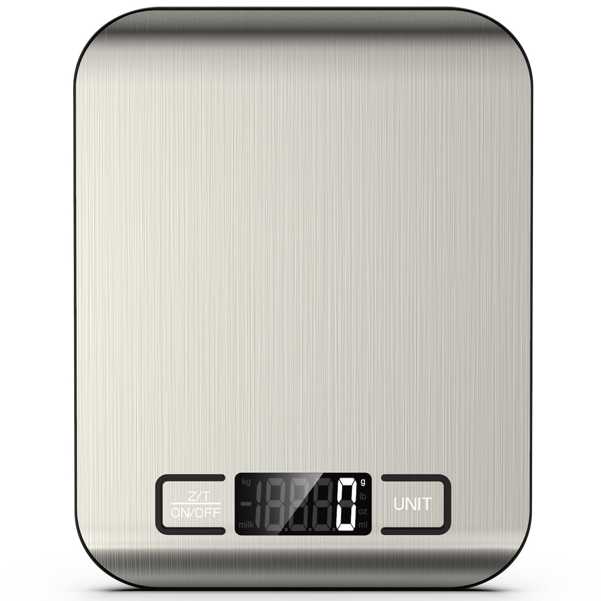 Mik-Nana Food Scale, 22lb Digital Kitchen Scale Weight Grams and Ounces for Baking Cooking Coffee Package Postage, 6 Units with Tare Function, LCD Display, Easy Clean Stainless Steel (Silver) Mik-Nana