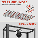 SYLOUGH 55.12" W Father&I 6-Shelf Industrial Adjustable Heavy-Dudy Tall Metal Garage Storage Shelves Shelving Units/Steel Wire Rack System (Commercial) for Basement/Shop, 84" H*55.12" W*24" D*, Black SYLOUGH