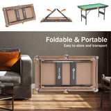 4.5Ft Foldable Pool Table, 54" Portable Folding Billiard Table for Kids and Adults, Indoor Pool Arcade Game Table with 2 Cues, 16 Balls, Triangle, 2 Chalks for Family Game Rooms (GREEN) RAYKEEP
