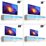 Vmobili Floating TV Stand with Led Lights,71" Wall Mounted Entertainment Center with Storage,TV Cabinet Stand with Power Outlet, Modern Wall Mounted Wood Media Console for Living Room,Bedroom Vmobili